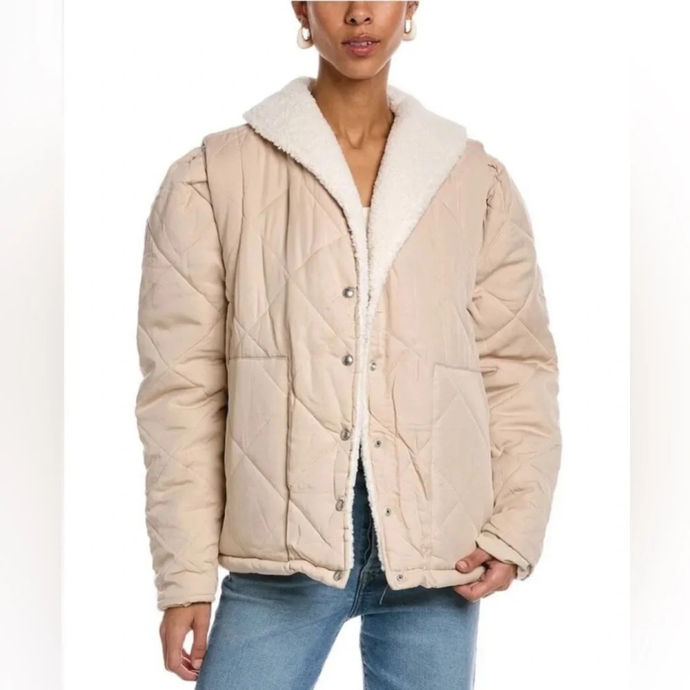 NWT Blank NYC Warm Hearts Quilted Sherpa Jacket M
